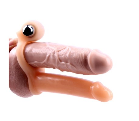 Funda para el Pene con Vibracion 15.5 cm Natural
