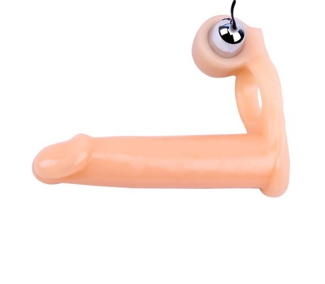 Funda para el Pene con Vibracion 15.5 cm Natural