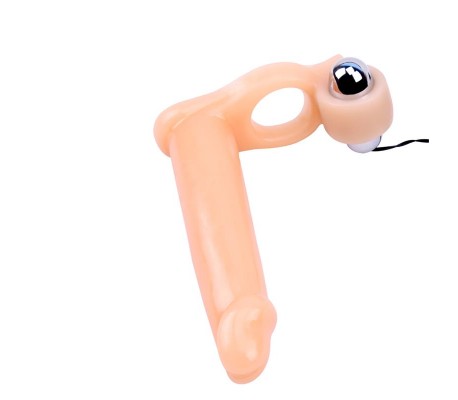 Funda para el Pene con Vibracion 15.5 cm Natural