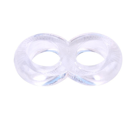 Anillo para el Pene Doble Duo Cock 8 Transparente