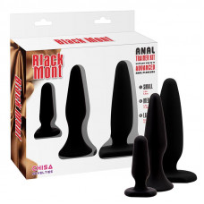 Pack 3 Plug Anal Traimer Kit Silicona Negro