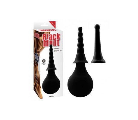 Set Ducha Anal y Funda 15 cm Negro