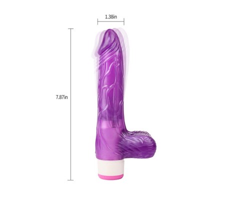 Vibrador Multi Velocidad Realista Púrpura 20cm