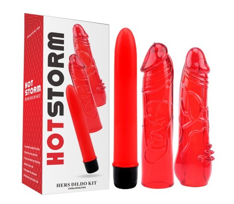 Kit Dildo y Vibrador Hers Dildo Kit Rojo