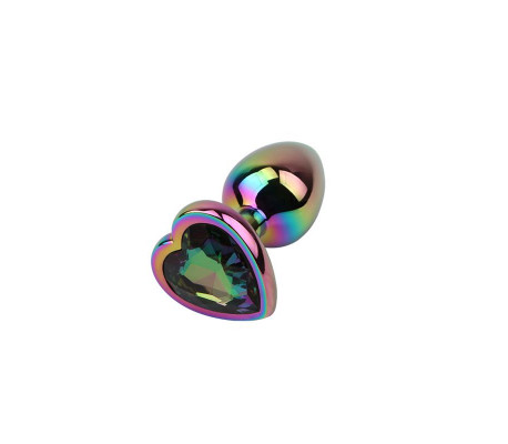 Plug Anal de Metal Tipo Rainbow con Joya de Corazón 2,7