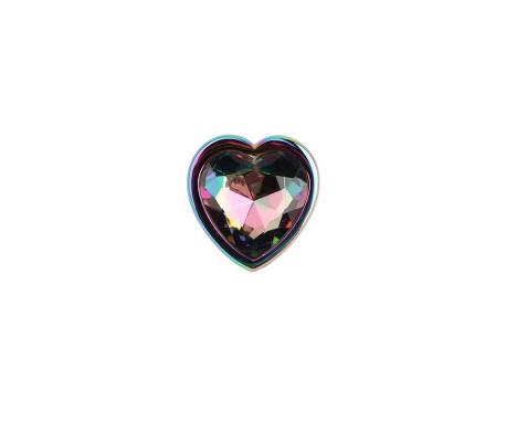 Plug Anal de Metal Tipo Rainbow con Joya de Corazón 2,7