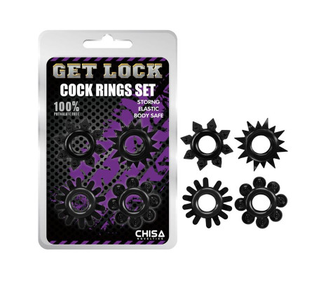 Set de Anillos para el Pene Negro