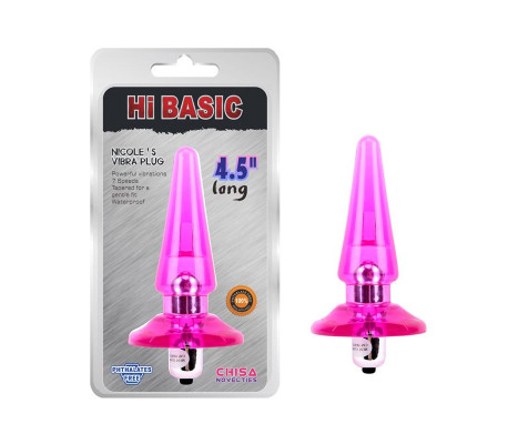 Plug Anal con Vibracion Nicoles 2.5 x 3.2 cm Rosa