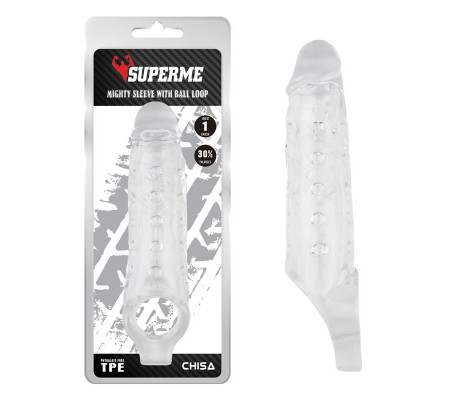 Funda para el Pene con Sujeción para Testículos Mighty Transparente