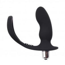 Anillo para el Pene con Plug Anal Negro