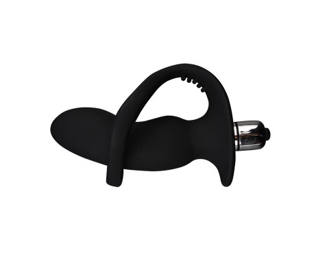 Anillo para el Pene con Plug Anal Negro