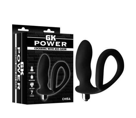 Anillo para el Pene con Plug Anal Negro