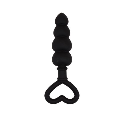Mini Cadena Anal 15.6 x 3.4 cm Silicona Negro