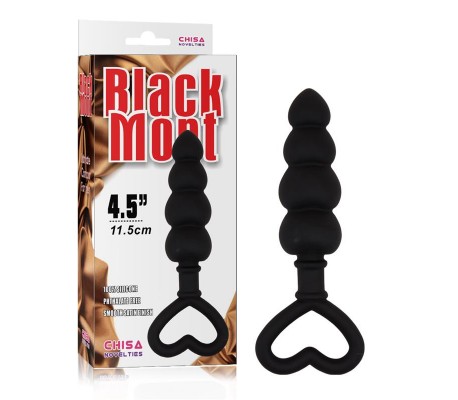 Mini Cadena Anal 15.6 x 3.4 cm Silicona Negro