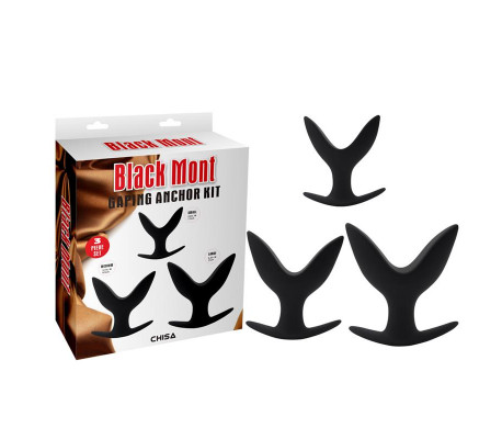 Kit 3 Plug Gaping Anchor Silicona Negro