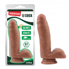Dildo Dual density Fashion Dude 17 x 3.6 cm Bronceado
