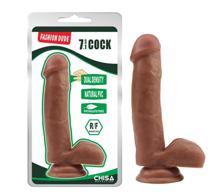 Dildo Dual Density Fashion Dude 17.8 x 4 cm Bronceado