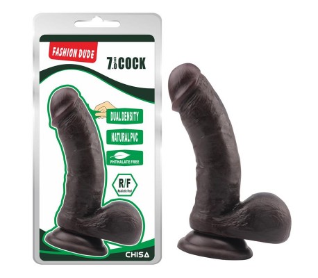 Dildo Dual Density Fashion Dude 17.5 x 4 cm Marron