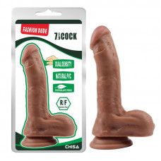 Dildo Dual Density Fashion Dude 20.5 x 4.5 cm Bronceado