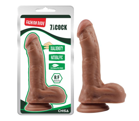 Dildo Dual Density Fashion Dude 20.5 x 4.5 cm Bronceado