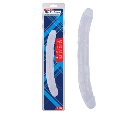 Dildo Doble Hi-Rubber 12.8 Transparente