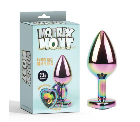 Plug Anal Rainbow Heart Gem Talla S