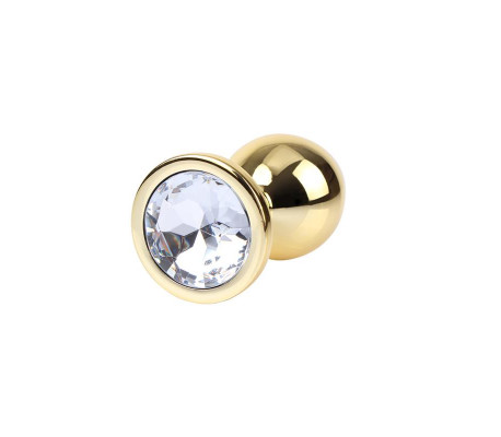 Plug Anal Clear Gem Gold Talla M
