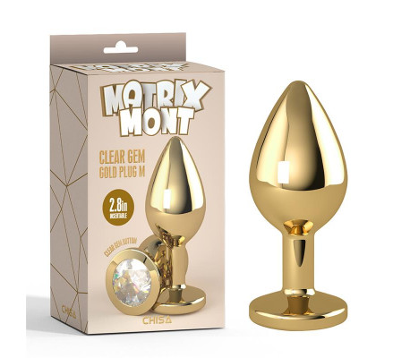 Plug Anal Clear Gem Gold Talla M