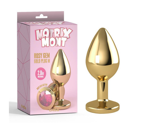 Rosy Gem Plug Anal Dorado con Joya Talla M