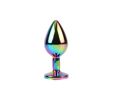Rainbow Gem Plug Anal Multicolor con Joya Talla M