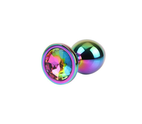 Rainbow Gem Plug Anal Multicolor con Joya Talla M