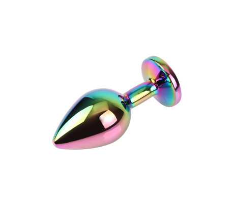 Rainbow Gem Plug Anal Multicolor con Joya Talla M