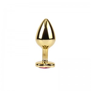 Rosy Heart Plug Anal dorado con Joya Talla M