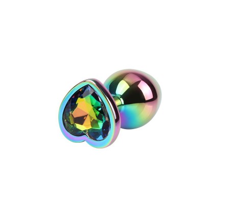 Rainbow Heart Plug Anal multicolor con Joya Talla M