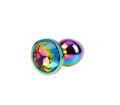 Rainbow Gem Plug Anal multicolor con Joya Talla S