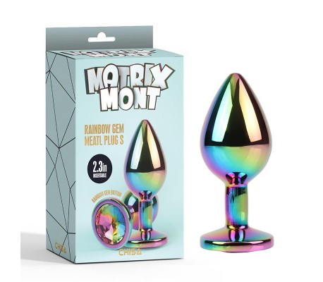 Rainbow Gem Plug Anal multicolor con Joya Talla S