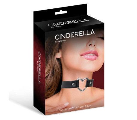 Collar con Corazón Tipo Choker Cuero Vegano Talla Única