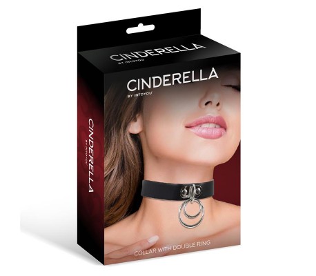 Collar con Doble Aro Cuero Vegano Talla Única