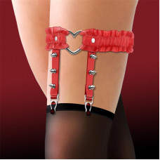 Liga con Aro en Forma de Corazón y Volantes Cuero Vegano Talla Única