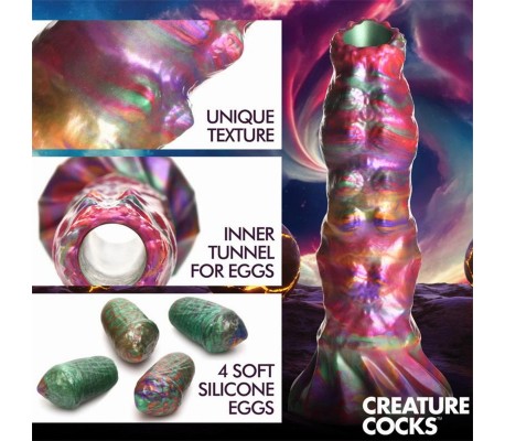 Dildo Ovipositor con 4 Huevos de Silicona 9