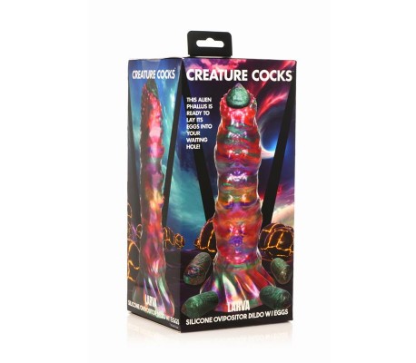 Dildo Ovipositor con 4 Huevos de Silicona 9