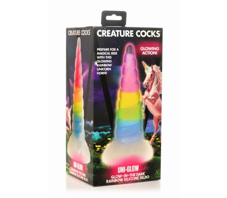 Dildo Luminiscente Rainbow Brilla en la Oscuridad