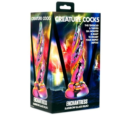 Dildo de Vidrio borosilicato Enchanting Rainbow