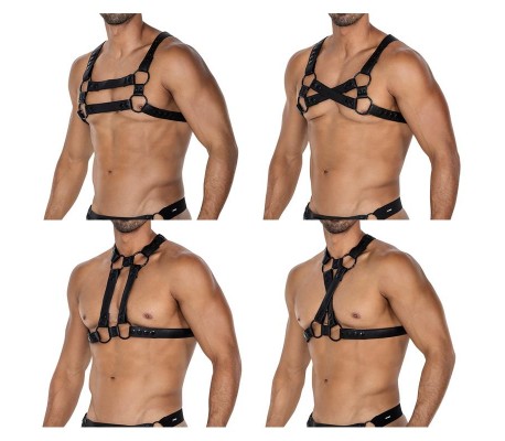 H4RNESS06 Arnés de Pecho 4WAY Negro Talla Única