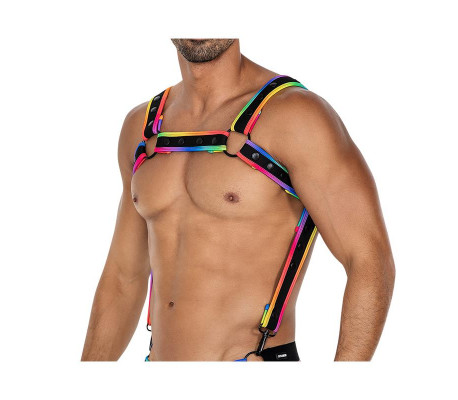 H4RNESS05 Arnés de Pecho Neon MultiColor Talla Única