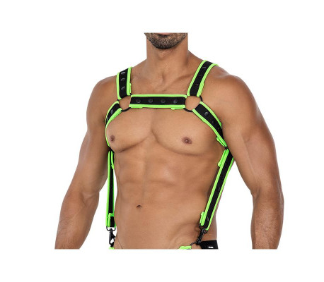 H4RNESS05 Arnés de Pecho Neon Verde Talla Única