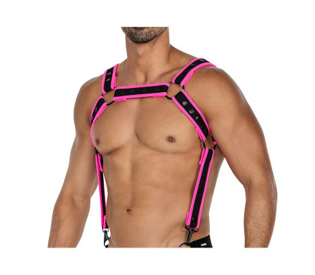 H4RNESS05 Arnés de Pecho Neon Rosa Talla Única