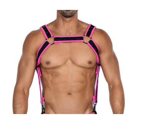 H4RNESS05 Arnés de Pecho Neon Rosa Talla Única