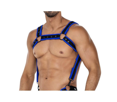 H4RNESS05 Arnés de Pecho Neon Azul Eléctrico Talla Única