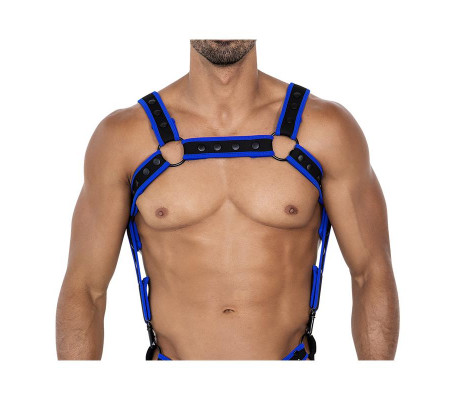 H4RNESS05 Arnés de Pecho Neon Azul Eléctrico Talla Única